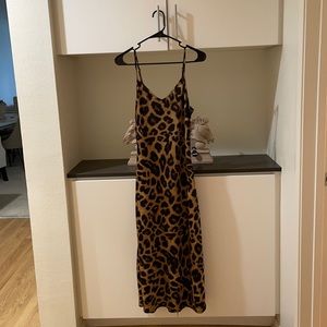 VICI Leopard Midi Slip Dress